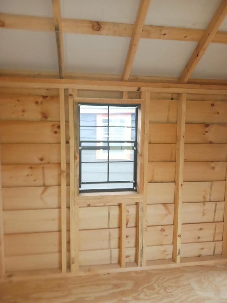 24OH471 10x16 Live Edge Cabin w/ Corner Porch Par