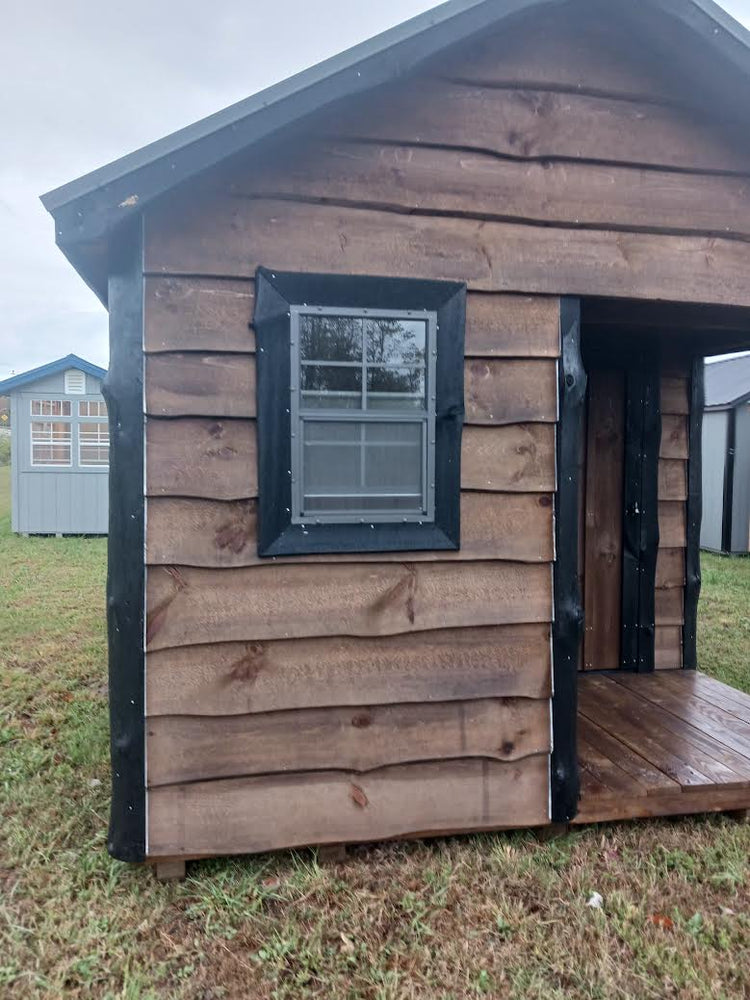 24OH471 10x16 Live Edge Cabin w/ Corner Porch Par