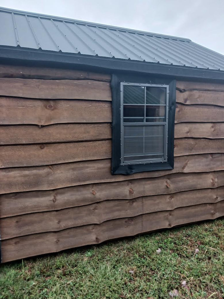 24OH471 10x16 Live Edge Cabin w/ Corner Porch Par
