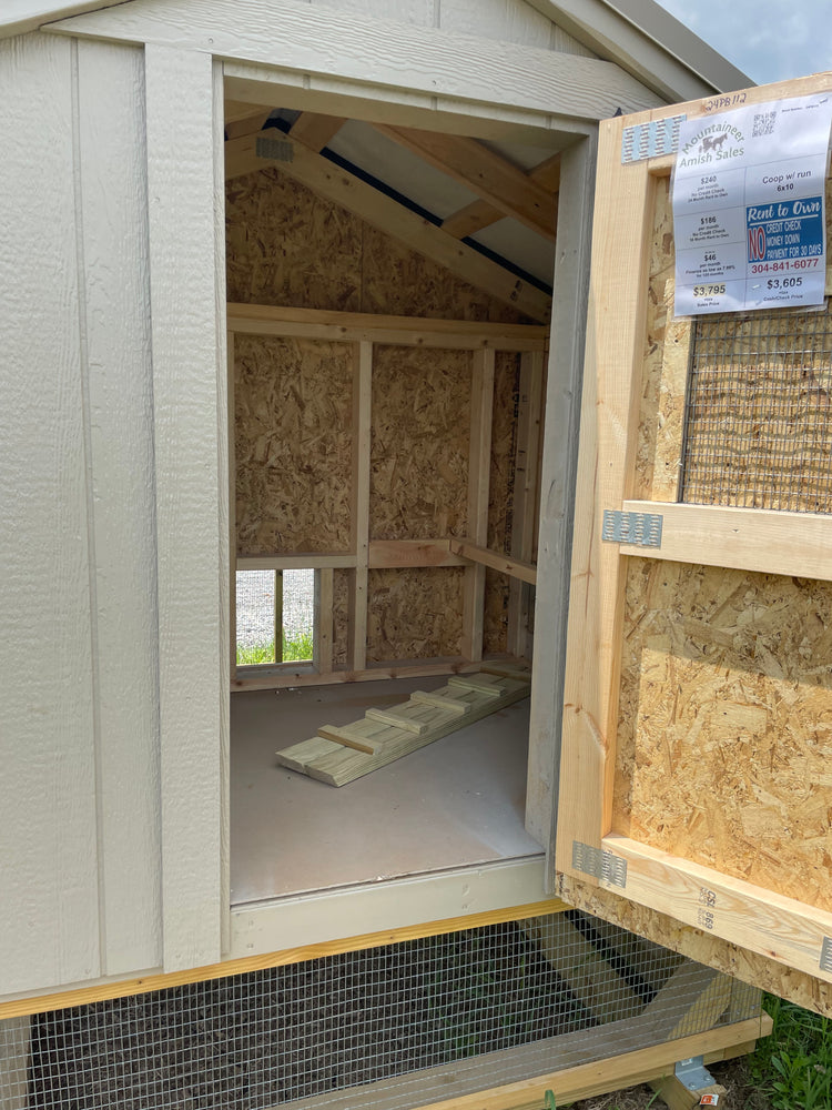 6x10 Chicken Coop w/run 24PB112 Horn