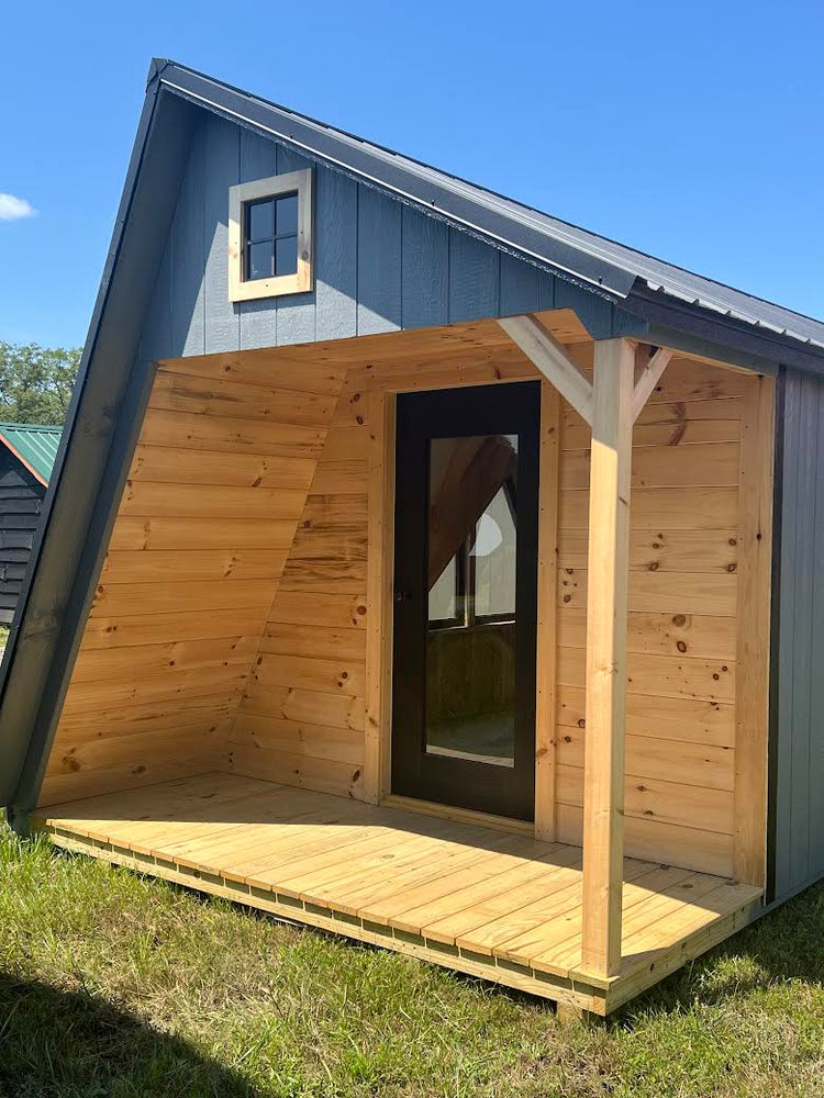 11x24 A-Frame Cabin with porch & double doors 24HMB1124-247 Horn